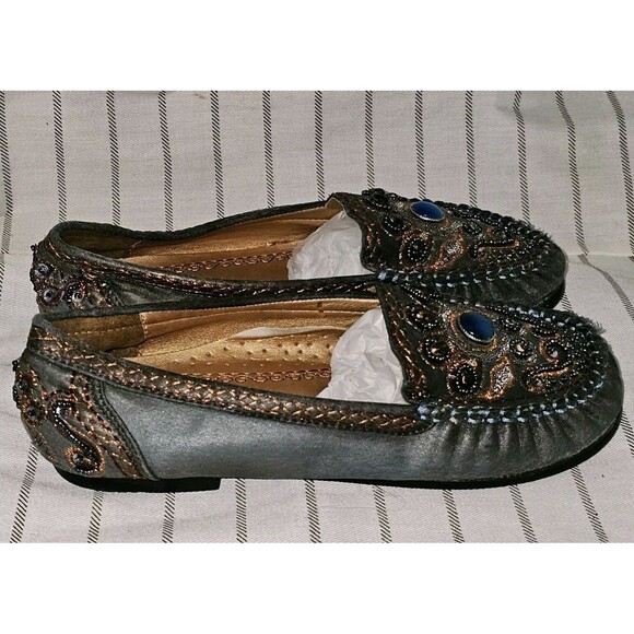 Play House Sequin Beaded Clogs Mules Flats Shoes Women's Size 4 - Picture 4 of 10